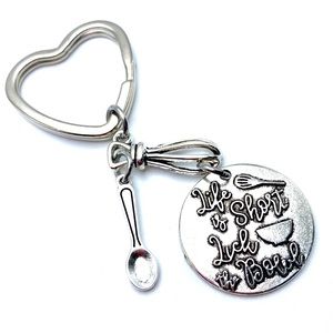 Life Is Short Lick The Bowl Keychain Baker Gift